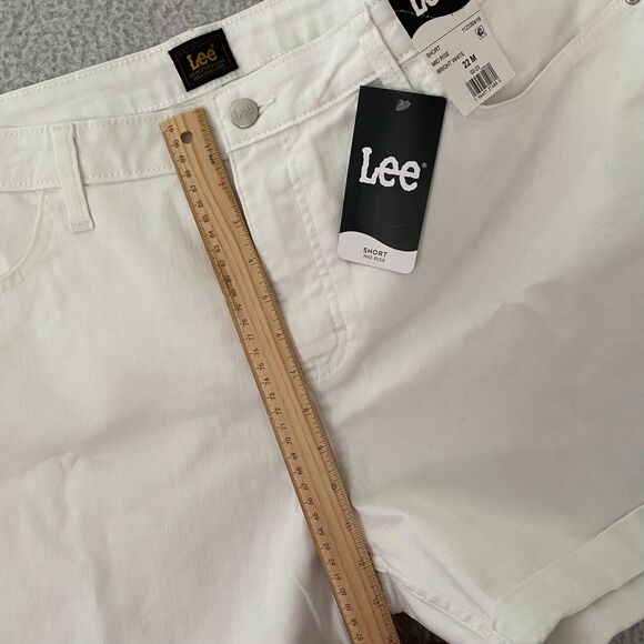 NWT Lee Shorts Mid Rise Women's Plus Size 22M White Stretch - Picture 7 of 10